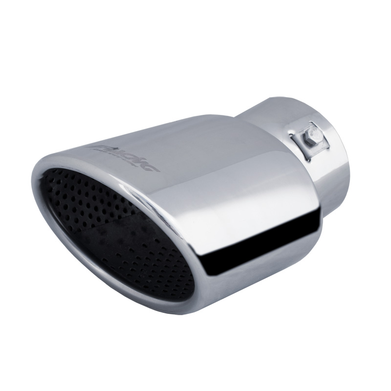 Simoni Racing Exhaust Tip Oval/Slanting Inox - 86x118xL160mm - Installation 44->76mm