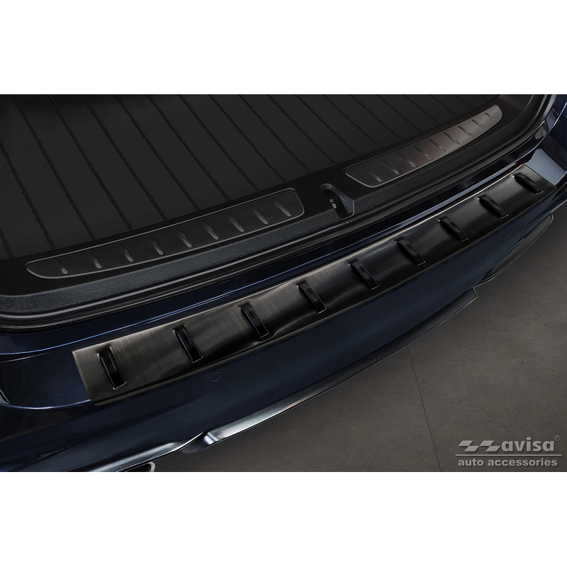 Black Stainless Steel Rear bumper protector  BMW 3-Series (F31) Touring (incl. M-pack) 2012-2015 & Facelift 2015-2019 'STRONG EDITION'