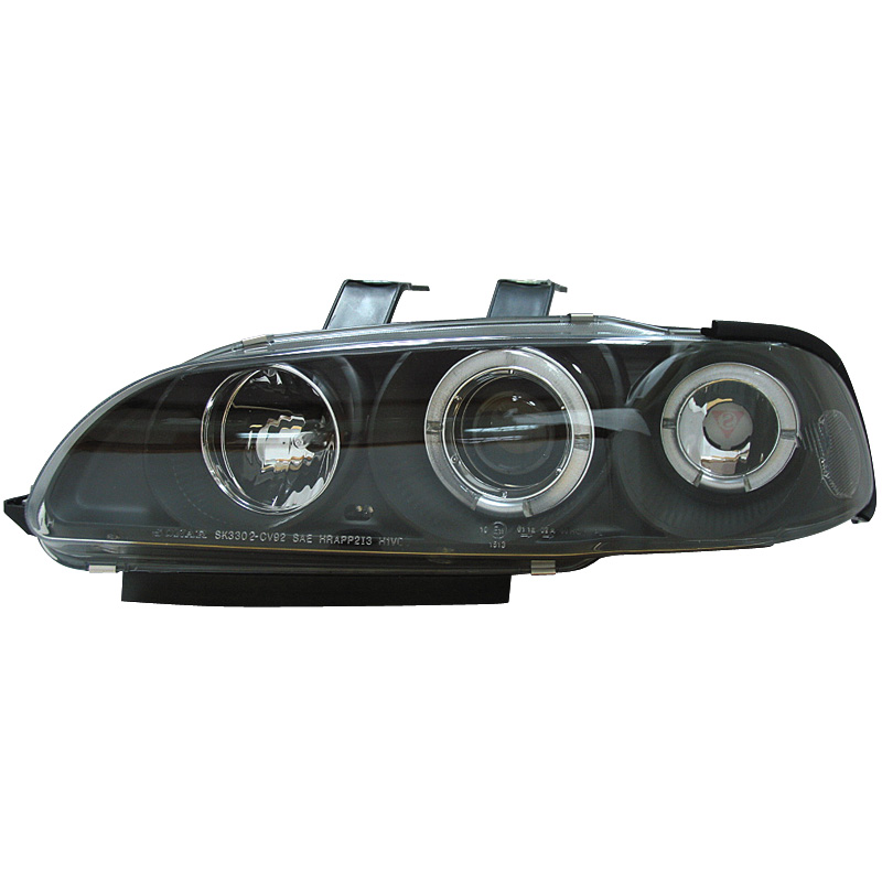 Set Headlights  Honda Civic 2/3-doors 1992-1995 - Black - incl. Halos & Indicators