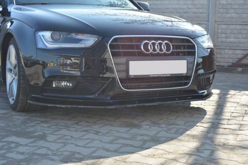 Voorspoiler passend voor Audi A4 B8 FL V.1 Glanzend Zwart