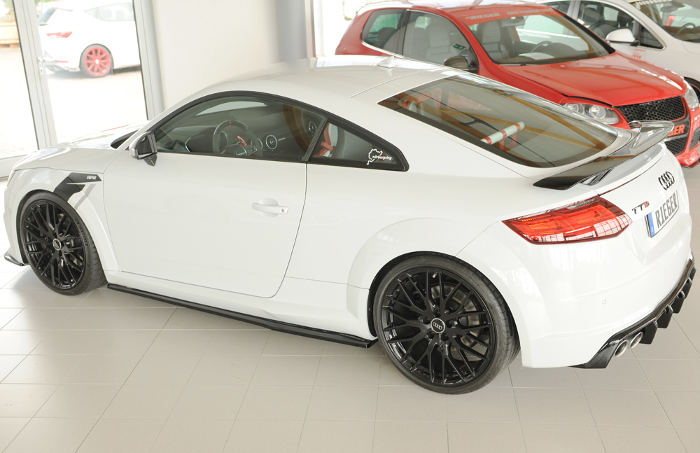 Diffuser passend voor Audi TT S-Line / TTS Rieger Glans Zwart