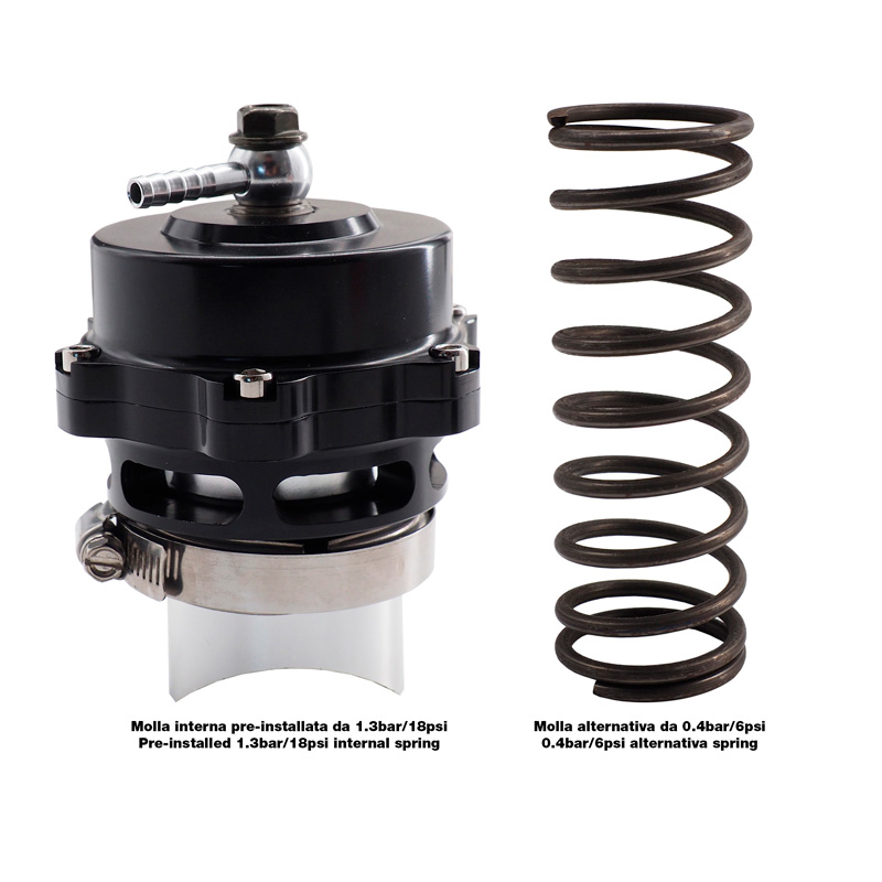 Simoni Racing Universal Blow-Off Valve Type 15 - Connection 52mm , Length 105mm, Diameter 77mm - Black