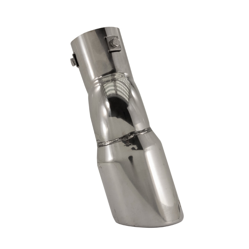 Simoni Racing Exhaust Tip Double Round/Slanting Inox - Ø76xL230mm - Installation ->58mm