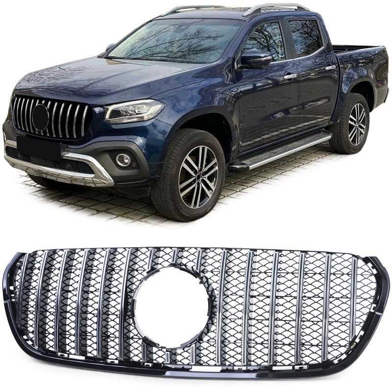 Grill passend voor Mercedes X klasse W470 17-20 GT Look Zwart/Chroom