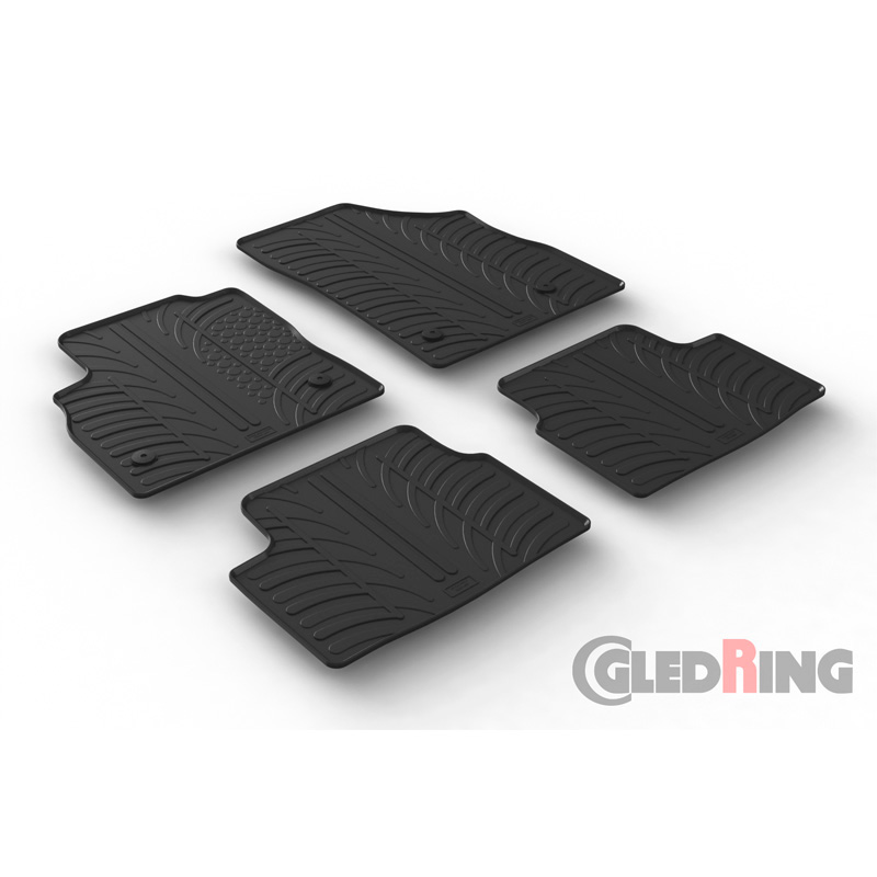 Rubber car mats set  Opel Astra K 5 doors & Sportstourer 6/2015- (Manual) (T profile 4-pieces + mounting clips)