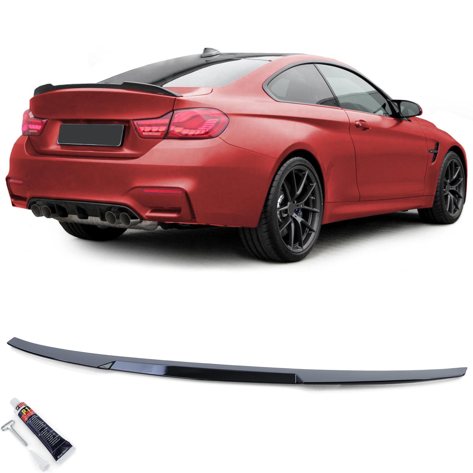 Spoiler passend voor BMW 4 Serie F32 CSL Look Glans Zwart