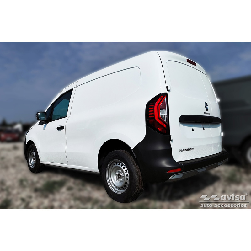 Black Stainless Steel Rear bumper protector  Renault Kangoo III Furgon & Nissan Townstar 2021- 'Ribs'