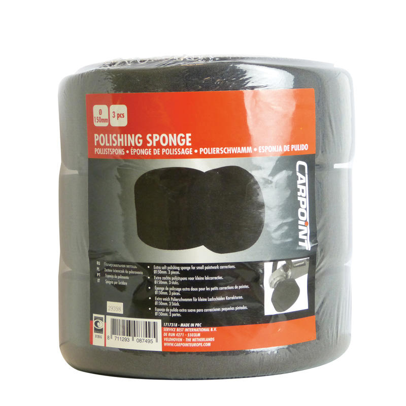 Carpoint Set Polishing Pads 150mm Black/Extra Soft - 3-pieces