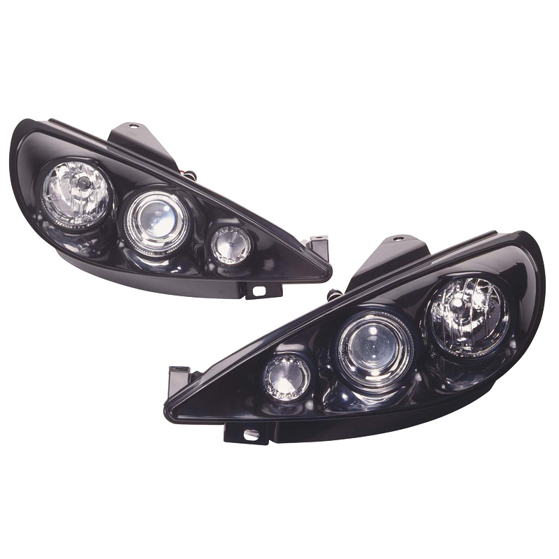 Set Headlights  Peugeot 206 1998-2002 excl. GTi - 3D-Style - Black