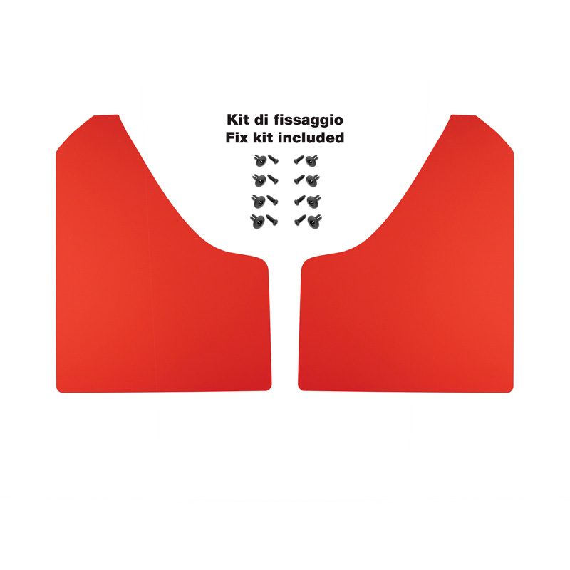 Simoni Racing Universal mud flaps set - Black - incl. mounting screws - Red ABS