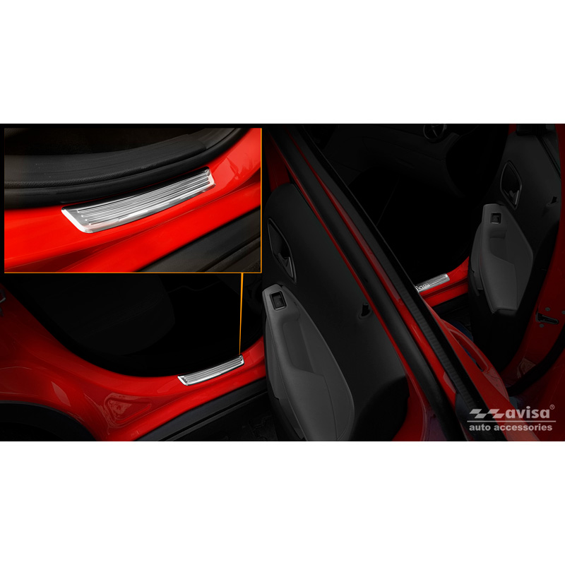 Inox door sill protectors  Mercedes GLA I (X156) 2013-2020 & GLA II (H247) 2020- - 2-pieces (rear doors)