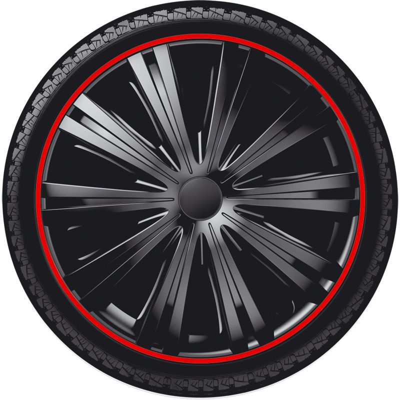 Set wheel covers Giga R 13-inch black/red