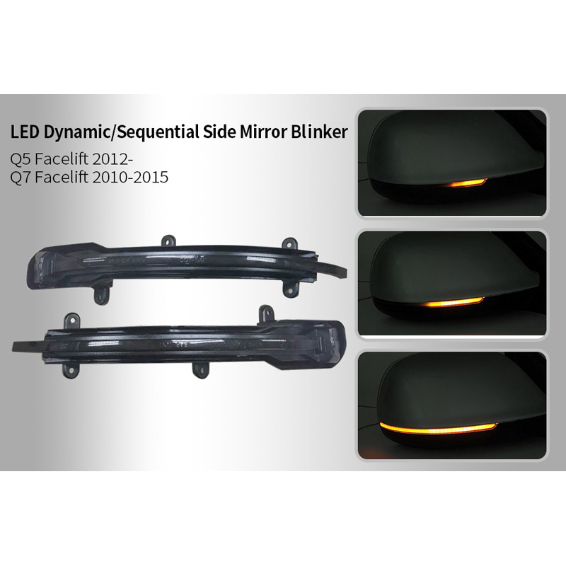 Set LED Side-Mirror Indicators  Audi Q5 2012-2016 & Q7 2010-2015 - Smoke - incl. Dynamic Running Light