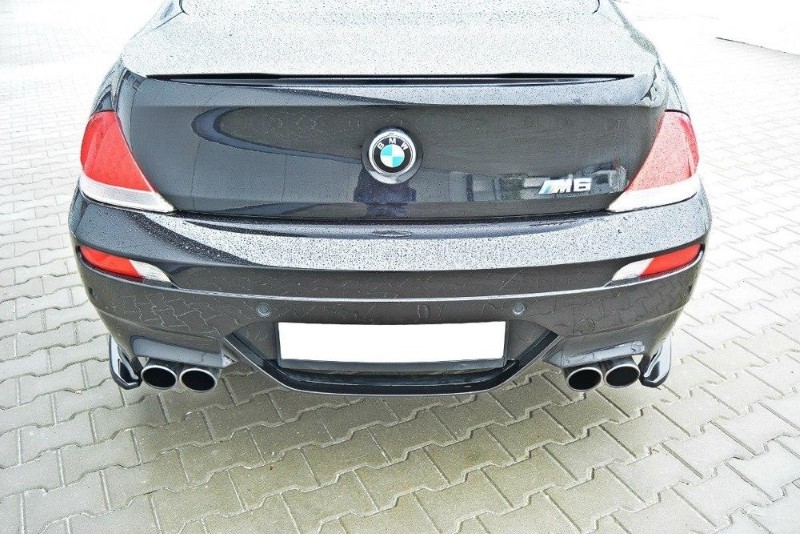 Achterzij Spoiler passend voor BMW M6 E63 Glanzend Zwart