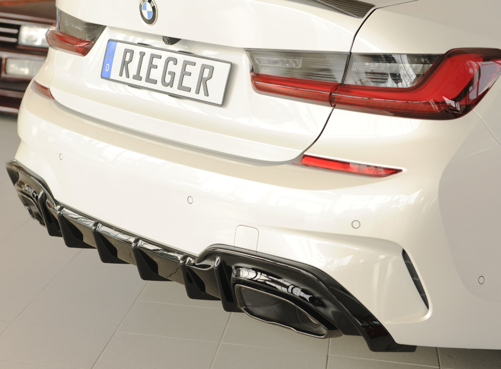 Diffuser passend voor BMW 3 Serie G20 M340i Rieger Glans Zwart
