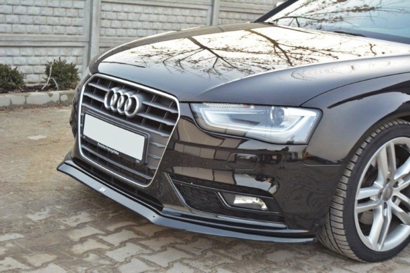 Voorspoiler passend voor Audi A4 B8 FL V.2 Glanzend Zwart