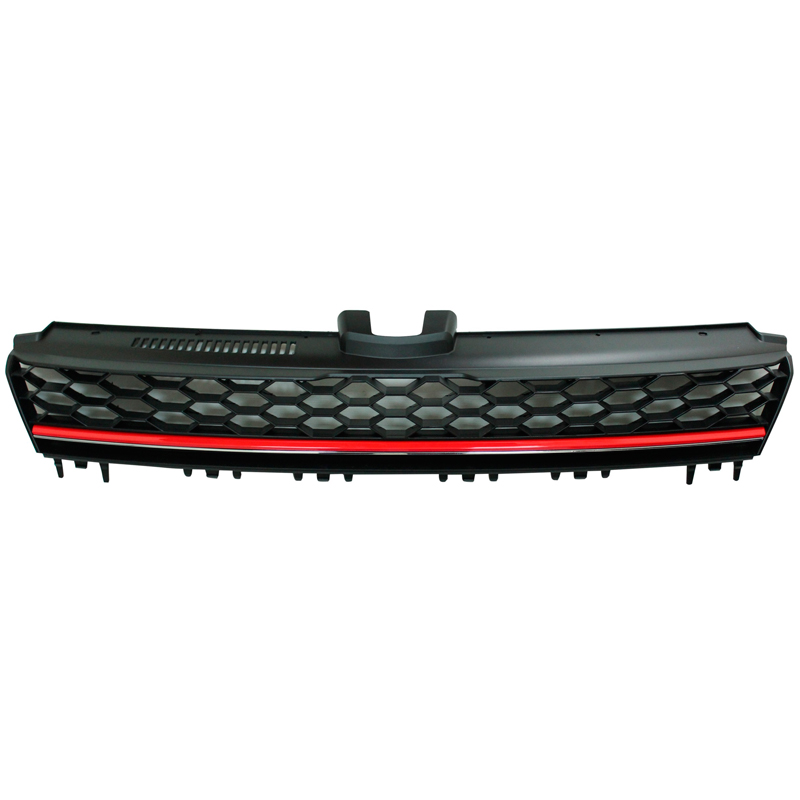 No-Sign GTi-Look Grill  Volkswagen Golf VII 2012-2017 Black/Red