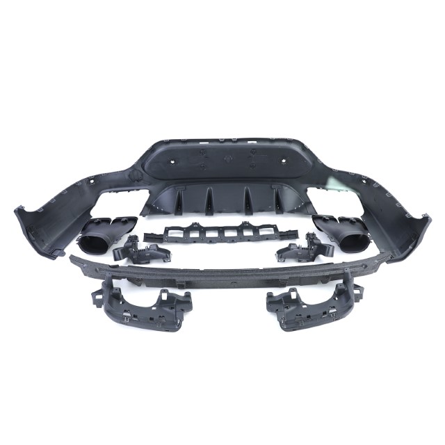 Diffuser passend voor Mercedes GLC C253 COUPE (2015-..) GLC63 Uitlaat sierstukken Zwart