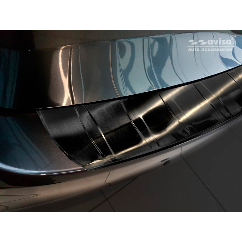 Black Stainless Steel Rear bumper protector  Mazda 6 III (GJ) Combi 2012- 'Ribs' 'Long'