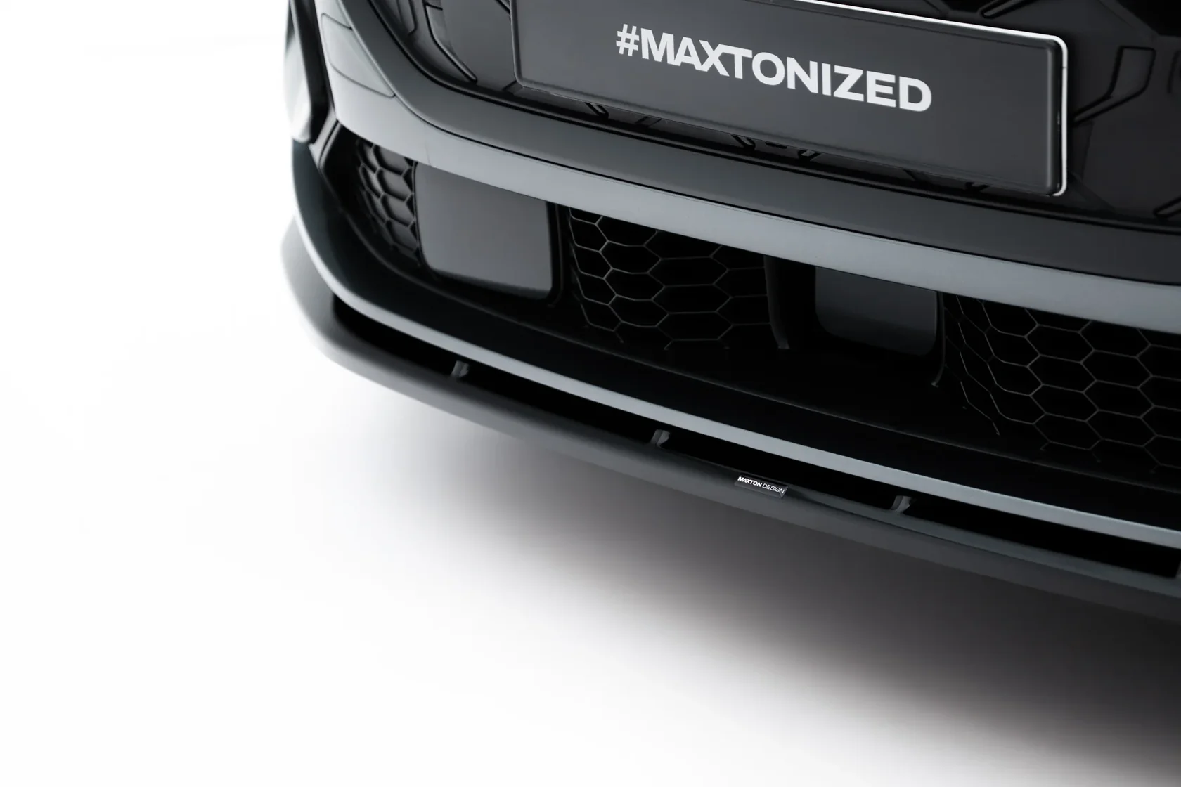 Voorspoiler passend voor Audi SQ5 / Q5 S-Line Sportback / SUV Mk3 Maxton Glans Zwart