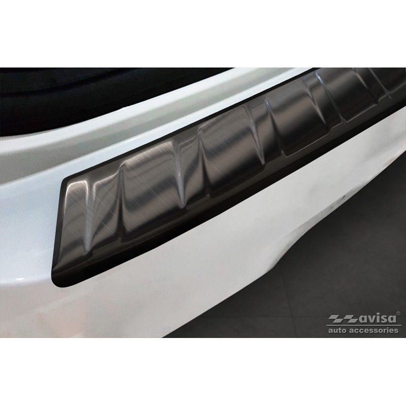 Black Stainless Steel Rear bumper protector  BMW X3 G01 M-Package 2017-2021 & Facelift 2021- 'Ribs'
