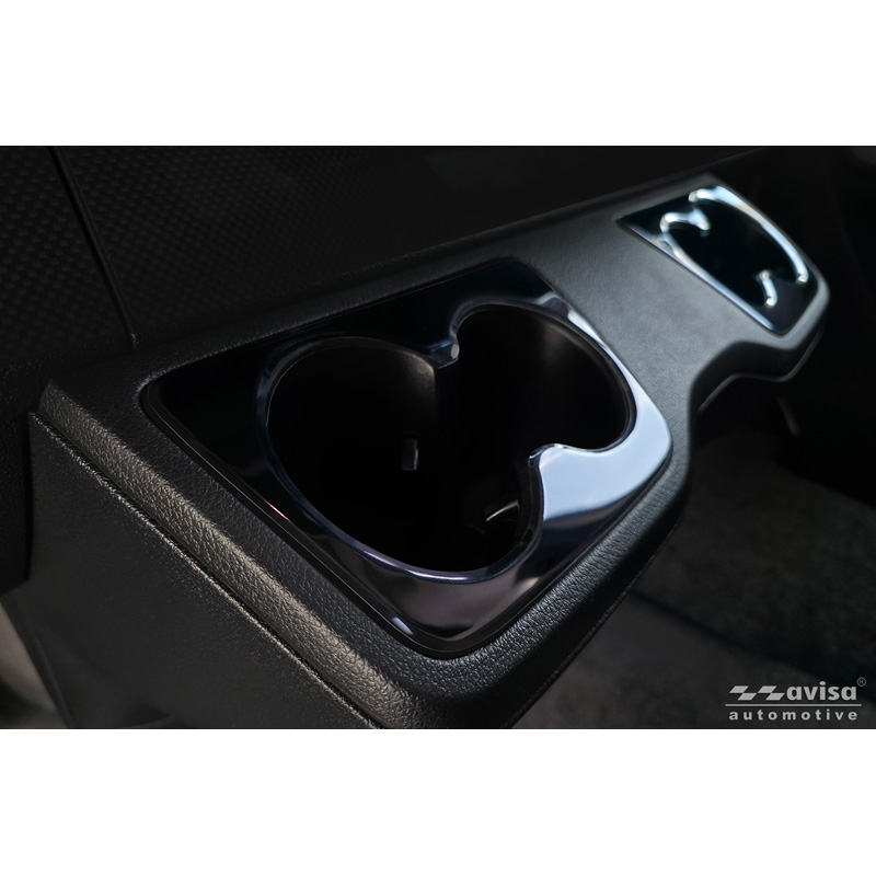 Avisa Stainless Steel cup holder trim cover (2pcs)  Mercedes Sprinter III 2018- - Black