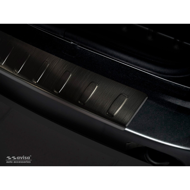 Black Stainless Steel Rear bumper protector  Dacia Duster 2010-2017 'Ribs'