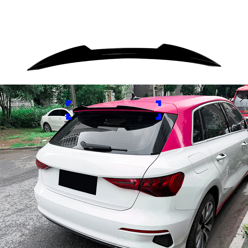 Roof spoiler (Spoiler Cap)  Audi A3 (8Y) Sportback 2020-2024 & FL 2025- (ABS Glossy Black)