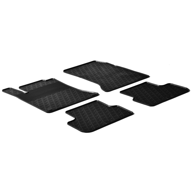 Rubber car mats set  Mercedes B-Class W246 2011-2019/A-Class W176 2012-2018/CLA/GLA 2014-2020 (G profile 4-pieces + mounting clips)