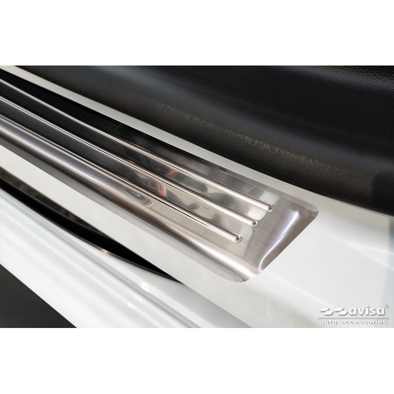 Stainless Steel Door sill protectors  Renault Kangoo III & Nissan Townstar & Mercedes Citan 2021- - 'Lines' - 4-pieces (for all 4-door variants)