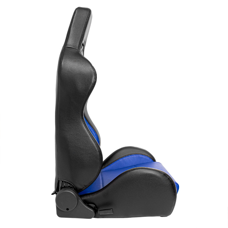 Sport seat 'Eco' - Black/Blue Synthetic leather - Right-side reclinable back-rest - incl. slides