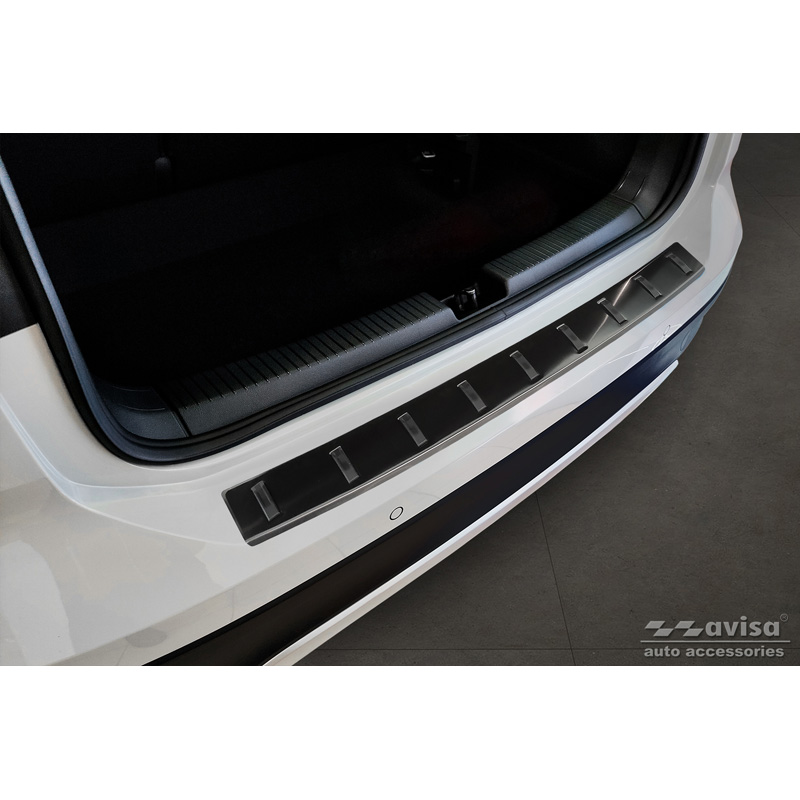 Black Stainless Steel Rear bumper protector  Volkswagen T-Cross 2019-2024 & FL 2024- 'STRONG EDITION'