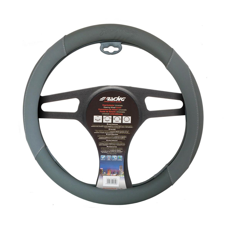 Simoni Racing Steering Wheel Cover Shammy - Grey Ecoleather - 37-39cm
