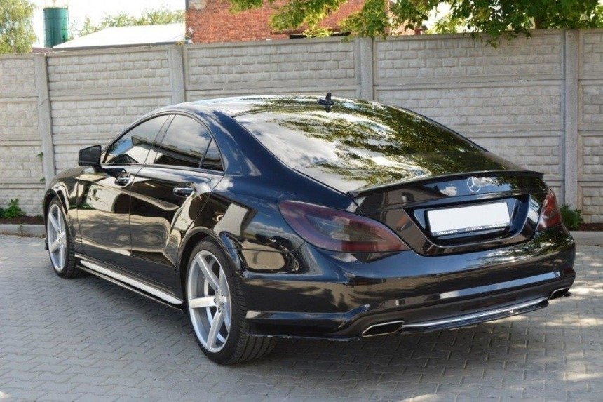 Diffuser passend voor Mercedes CLS W218 AMG-Line Maxton Design glans zwart
