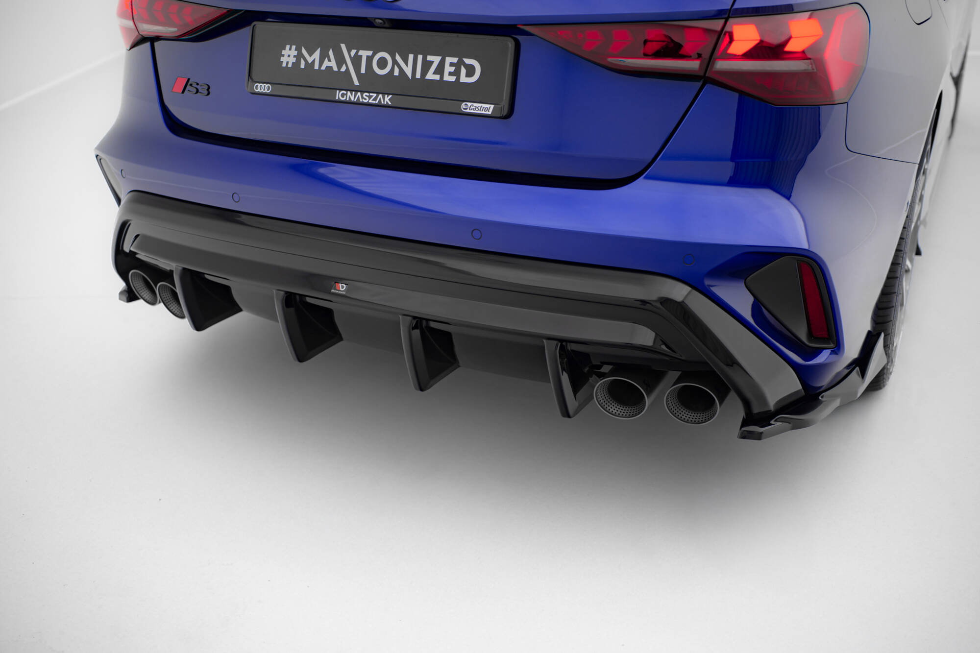 Achter Diffuser Audi S3 Sedan 8Y Facelift Maxton Glanzend zwart