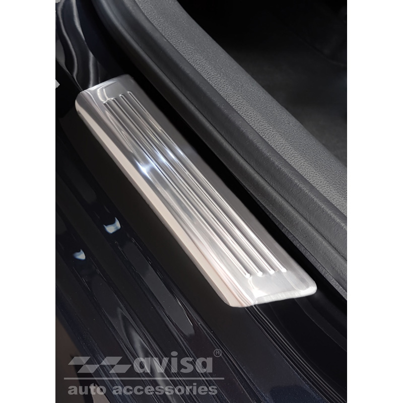 Inox door sill protectors  Skoda Octavia IV Sedan/Kombi 2020-2024 & FL 2024- 'Lines' - 4-pieces