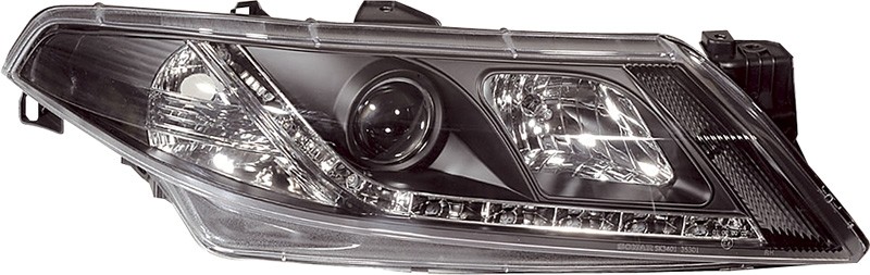Headlights Renault Laguna 01-07 black + Daytime Running Light Op