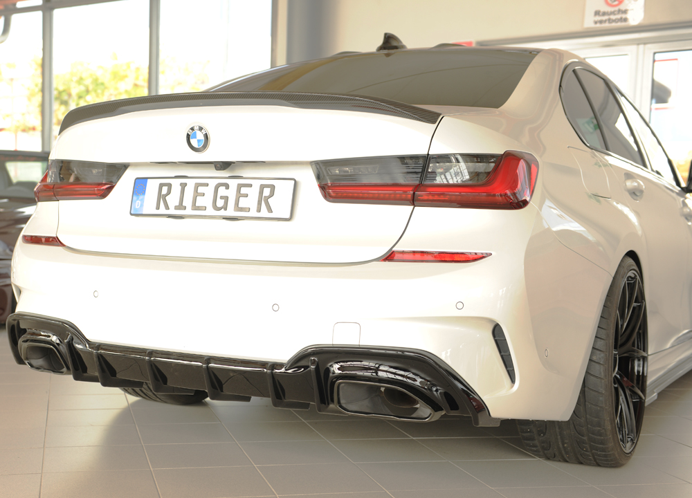 Diffuser passend voor BMW 3 Serie G20 M340i Rieger Glans Zwart