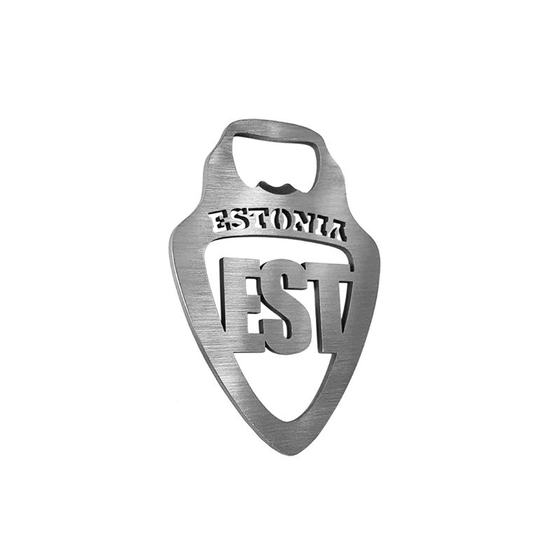 Stainless steel bottle opener - 'Estonia' (silver)