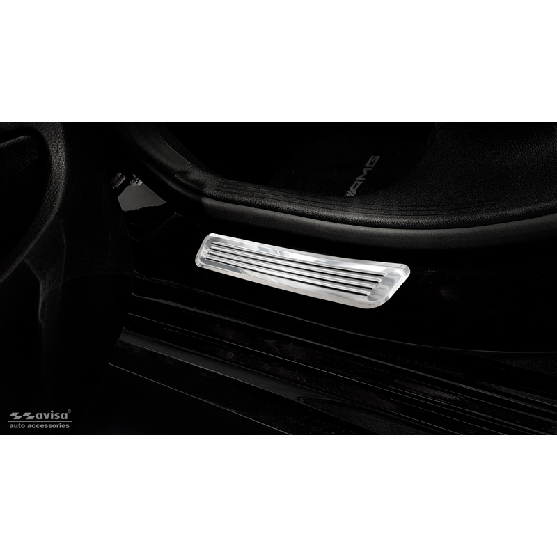 Inox door sill protectors  Mercedes C-Class W205 2014-2019 & FL 2019-2021 & W206 2021- 2-pieces (rear doors)