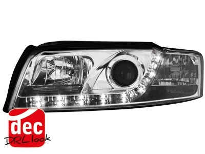 Headlights Audi A4 8E Devil Eyes Dayline Chrome