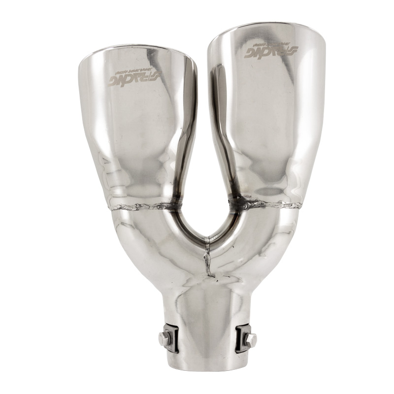 Simoni Racing Exhaust Tip Double Oval/Slanting Inox - 167x67xL220mm - Installation 37->57mm - Right