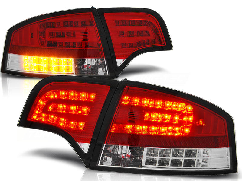 Taillights Audi A4, 04-07 LED/LIMOUSINE red/wit