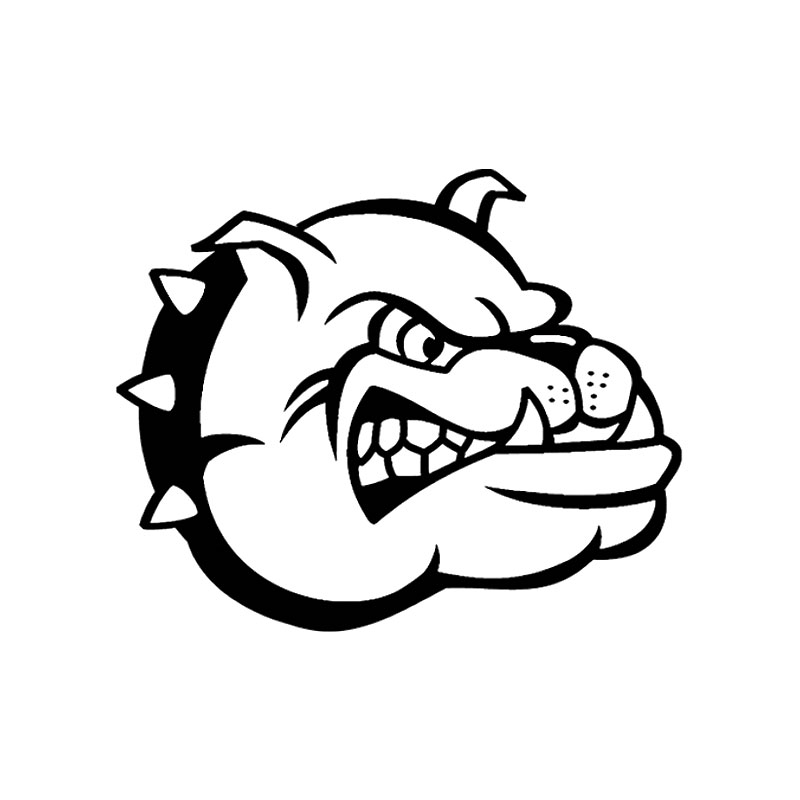 Sticker Bulldog Head - black - 16x13cm