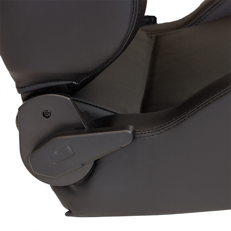 Sport seat 'RS6-II' - Matt-Black Synthetic leather - Dual-side reclinable back-rest - incl. slides
