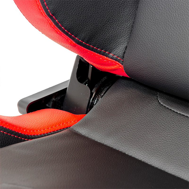 Sport seat 'RS6-II' - Matt-Black/Red Synthetic leather - Dual-side reclinable back-rest - incl. slides