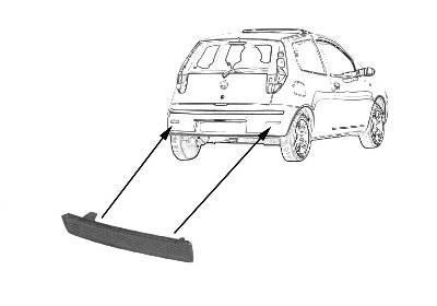 reflector in achterbumper, rechts Fiat Punto, 2003-2011