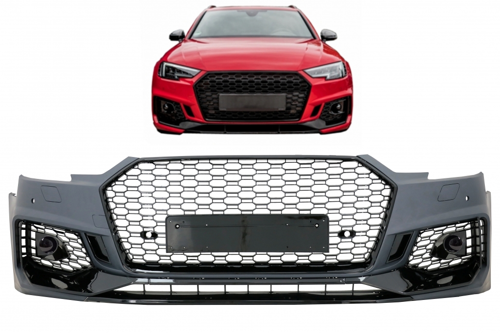 Voorbumper passend voor Audi A4 B9 2015-2019 RS4 Look Zwart