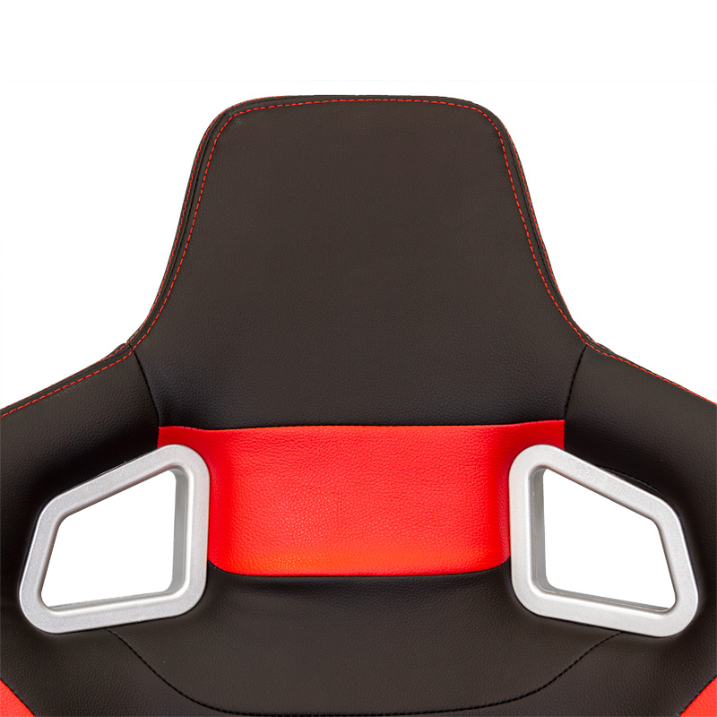 Sport seat 'RS6-II' - Matt-Black/Red Synthetic leather - Dual-side reclinable back-rest - incl. slides