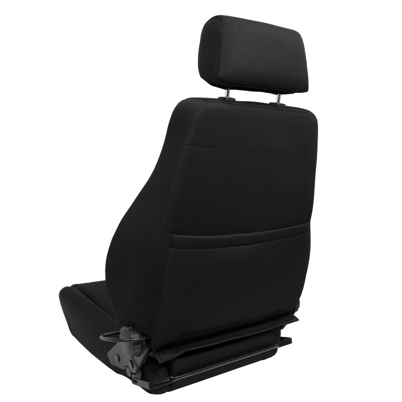 Sport seat 'Retro II' - Black - Dual-side reclinable back-rest - incl. slides